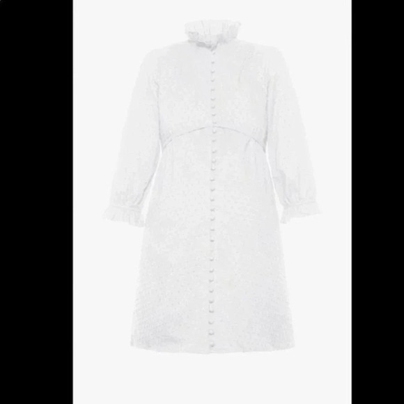 NEW Bianca Balti THE NICHOLS DRESS White Dot Cotton Size 2 - Picture 5 of 9